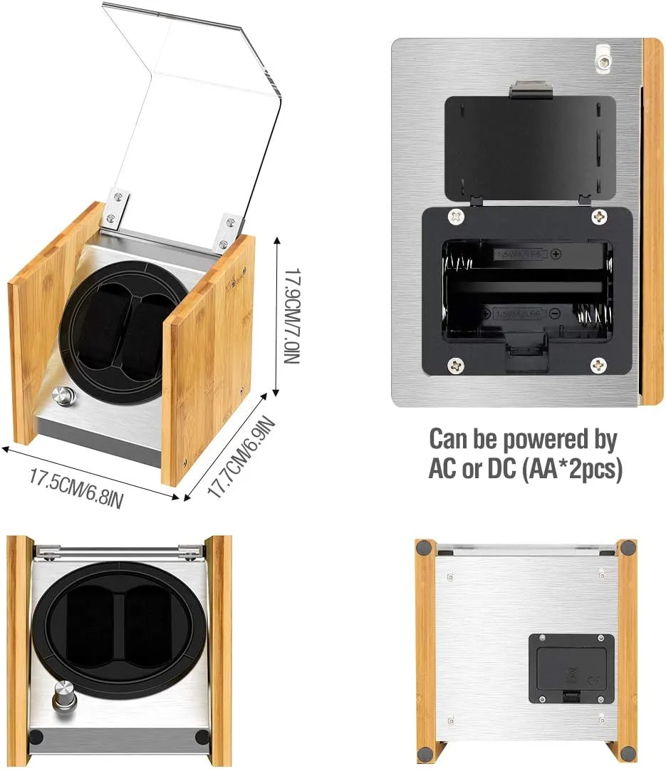 Watch Winder Smith Bamboo watchwinder 2 horloges USB