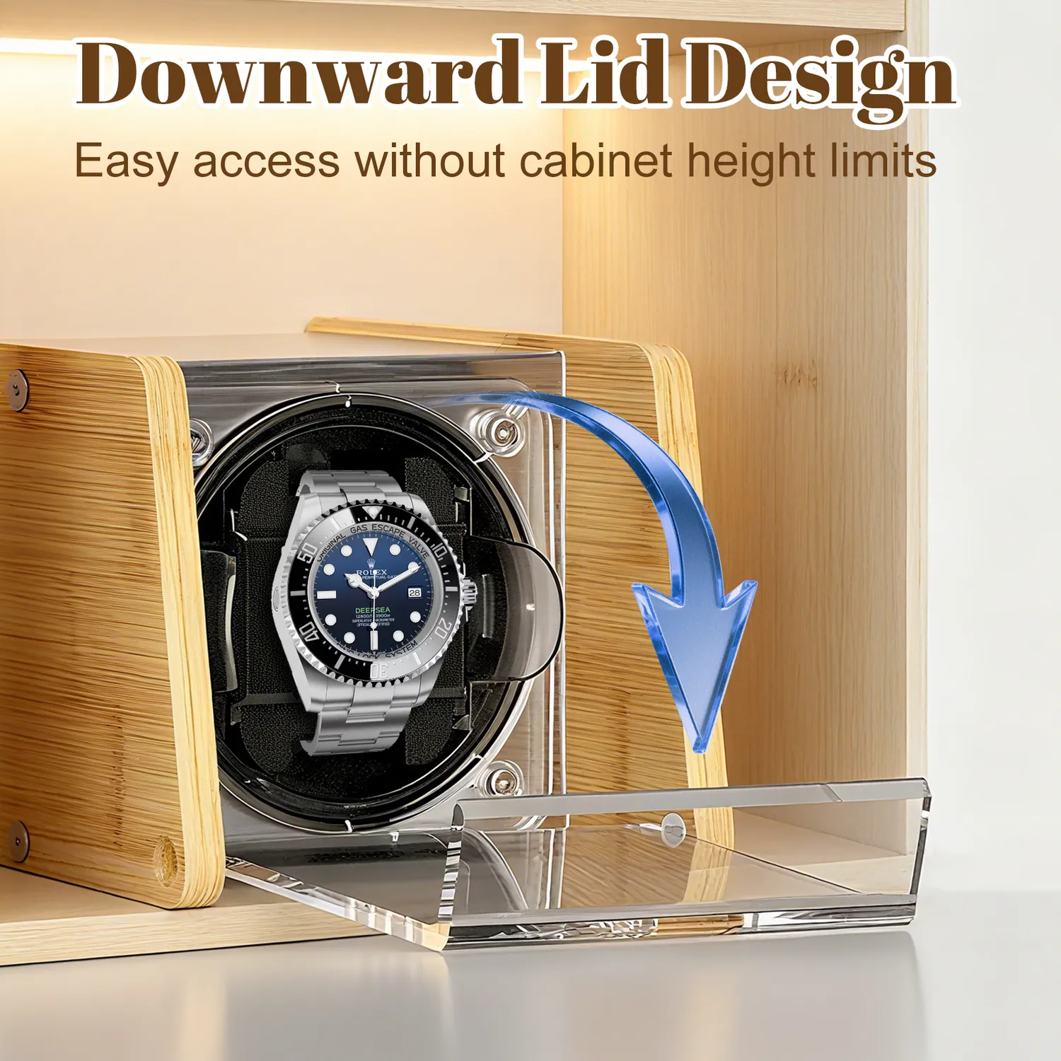 Watch Winder Smith bamboe watchwinder met timer