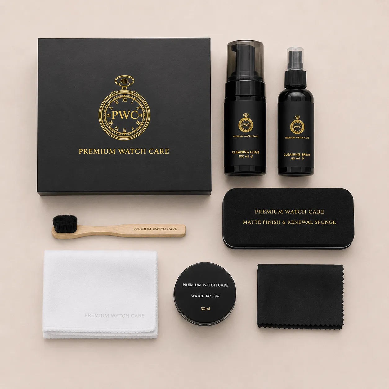 Premium Watch Care horloge schoonmaak- en polijstset
