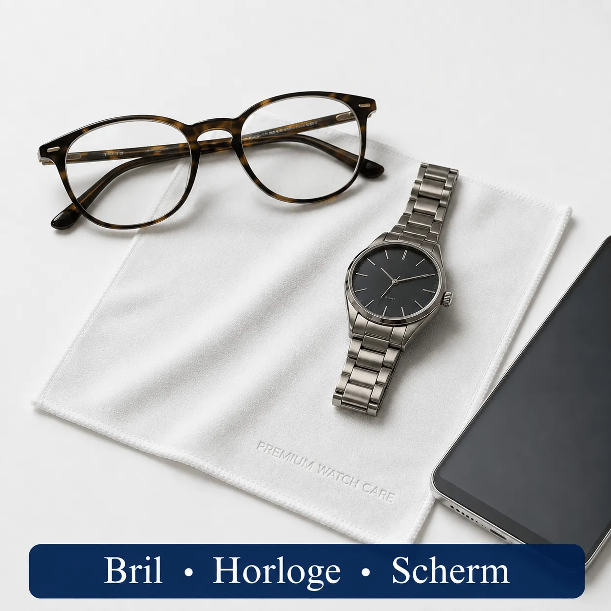 Premium Watch Care 5-Pack Microvezeldoekjes Suède 30 x 30 cm wit