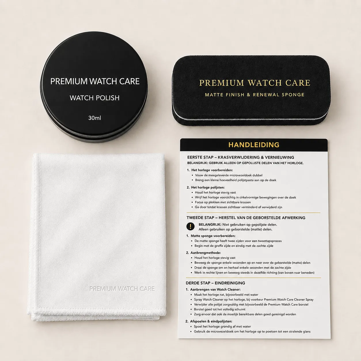 Premium Watch Care Horloge Polijstset 30 ml voor staal