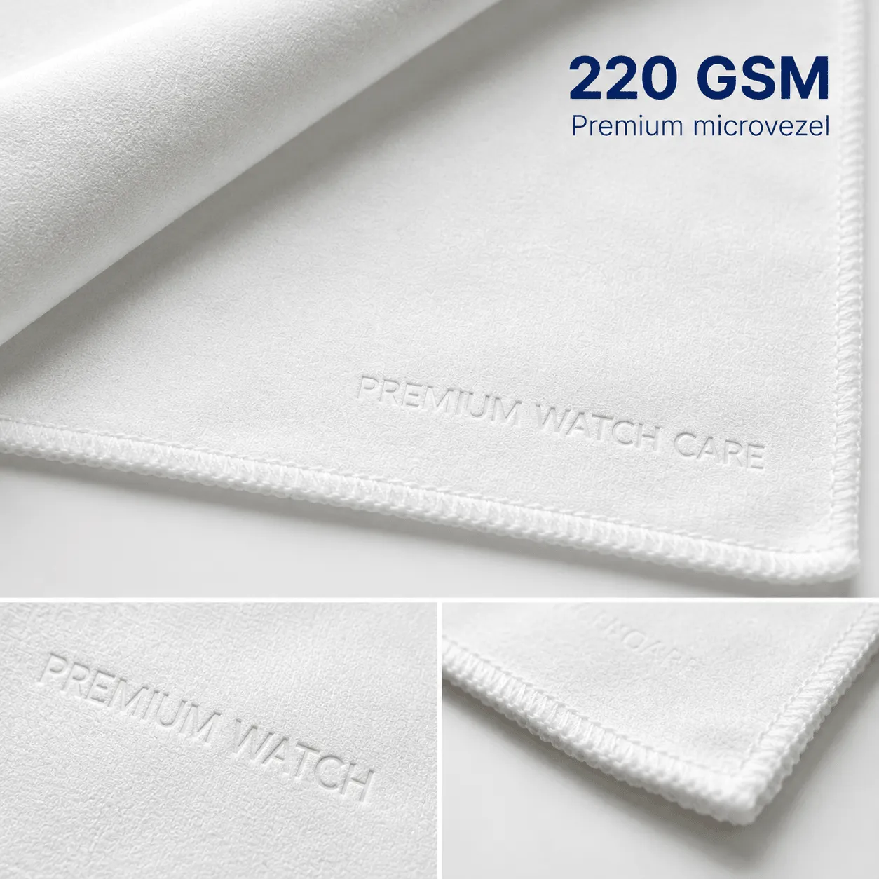 Premium Watch Care 5-Pack Microvezeldoekjes Suède 30 x 30 cm wit