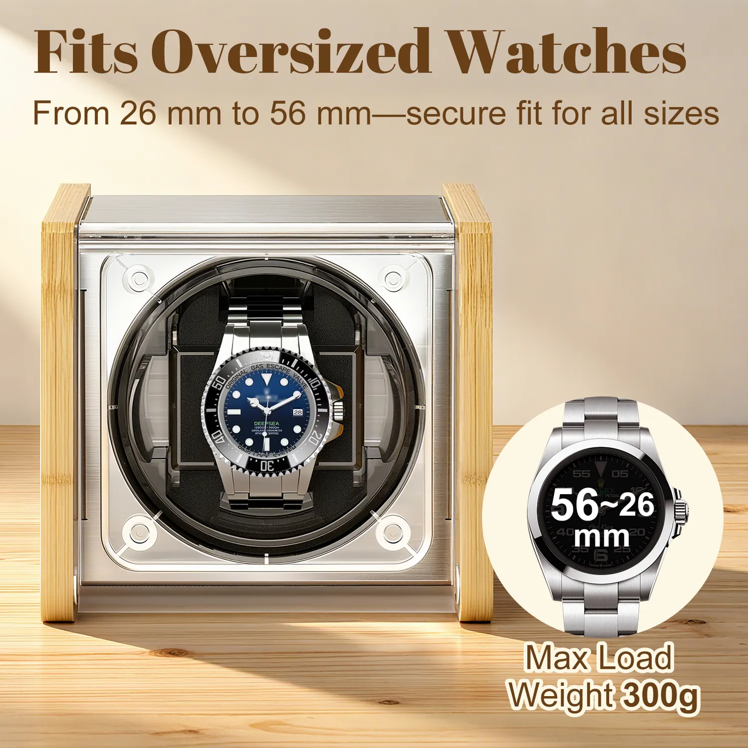 Watch Winder Smith bamboe watchwinder met timer